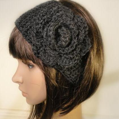 Crochet Pattern, Headband With Flower, Earwarmer..