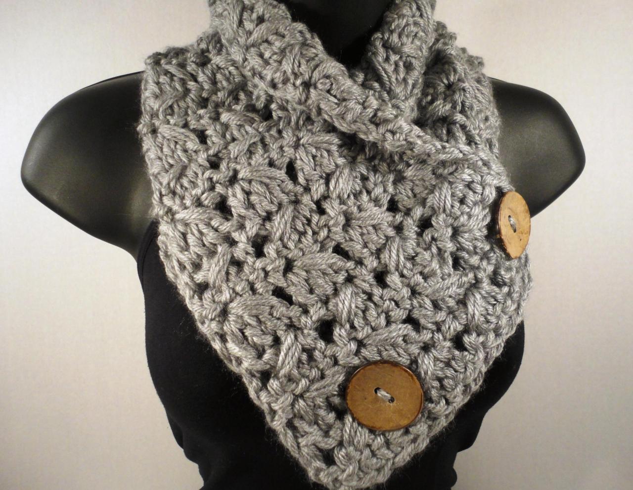 Crochet Scarf Pattern, Button Scarf, Crochet Button Cowl, Neckwarmer, Crochet Scarf, Crochet Cowl, #113