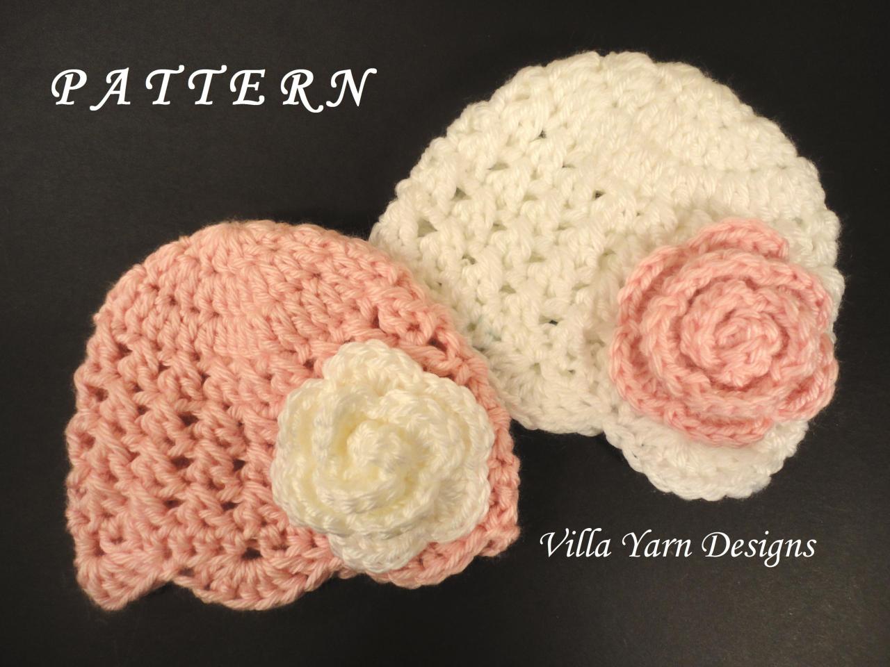 Crochet Baby Hat Pattern, Newborn, Baby Girl Crochet Hat, Twin Girls, Permission To Sell, #67
